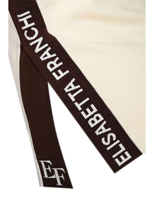 Maglia in viscosa con bande lucide Milk/Coffee Elisabetta Franchi | MK03S56E2EG2